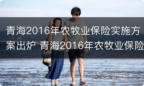 青海2016年农牧业保险实施方案出炉 青海2016年农牧业保险实施方案出炉公告
