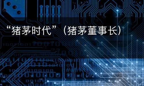 “猪茅时代”（猪茅董事长）