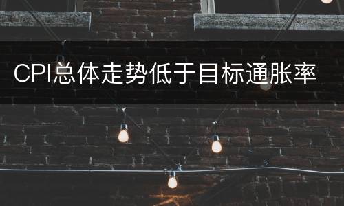 CPI总体走势低于目标通胀率
