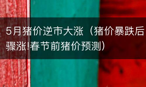 5月猪价逆市大涨（猪价暴跌后骤涨!春节前猪价预测）
