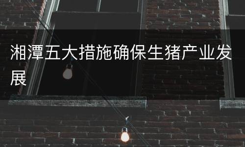 湘潭五大措施确保生猪产业发展