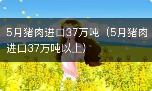5月猪肉进口37万吨（5月猪肉进口37万吨以上）