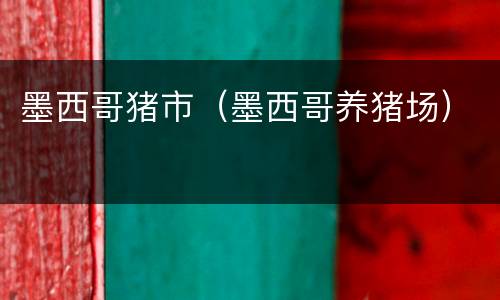 墨西哥猪市（墨西哥养猪场）