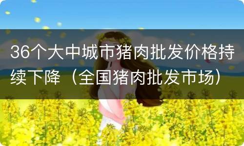 36个大中城市猪肉批发价格持续下降（全国猪肉批发市场）