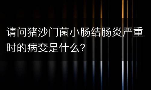 请问猪沙门菌小肠结肠炎严重时的病变是什么？