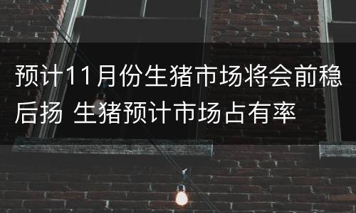 预计11月份生猪市场将会前稳后扬 生猪预计市场占有率