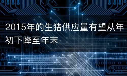 2015年的生猪供应量有望从年初下降至年末