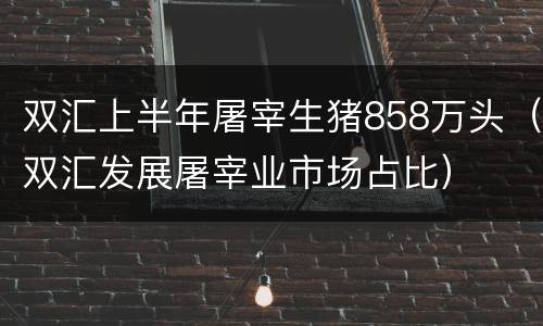 双汇上半年屠宰生猪858万头（双汇发展屠宰业市场占比）