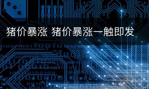 猪价暴涨 猪价暴涨一触即发