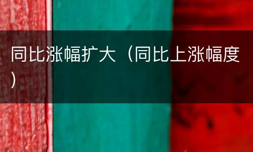 同比涨幅扩大（同比上涨幅度）