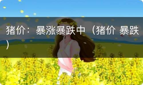 猪价：暴涨暴跌中（猪价 暴跌）