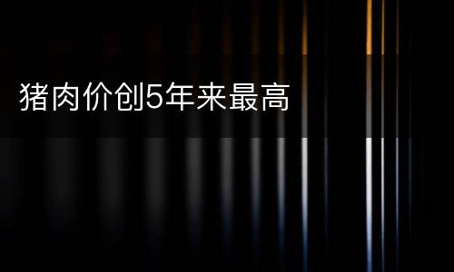 猪肉价创5年来最高