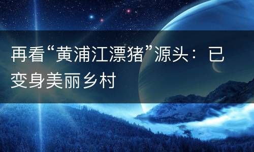 再看“黄浦江漂猪”源头：已变身美丽乡村