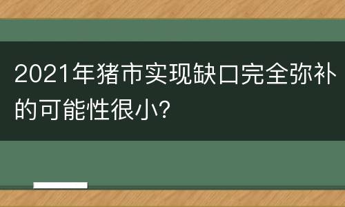 2021年猪市实现缺口完全弥补的可能性很小？
