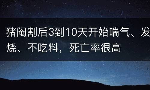 猪阉割后3到10天开始喘气、发烧、不吃料，死亡率很高