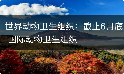 世界动物卫生组织：截止6月底 国际动物卫生组织
