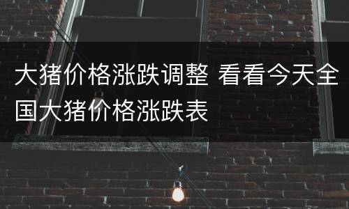 大猪价格涨跌调整 看看今天全国大猪价格涨跌表