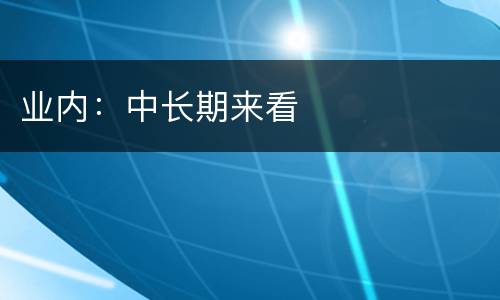 业内：中长期来看