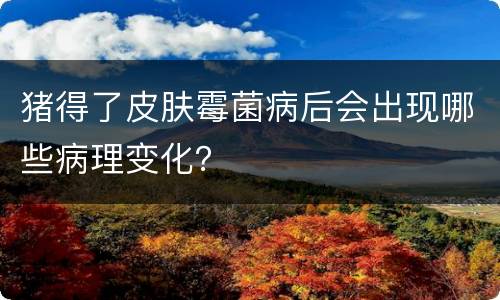 猪得了皮肤霉菌病后会出现哪些病理变化？