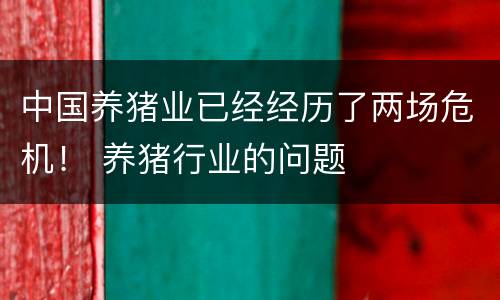 中国养猪业已经经历了两场危机！ 养猪行业的问题