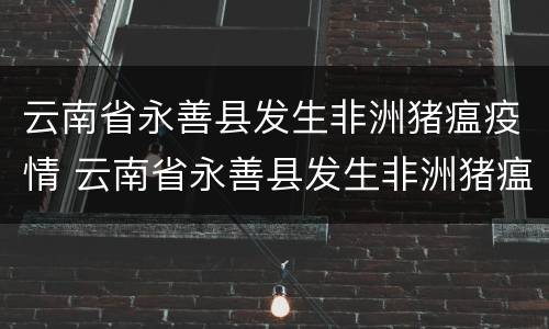 云南省永善县发生非洲猪瘟疫情 云南省永善县发生非洲猪瘟疫情情况