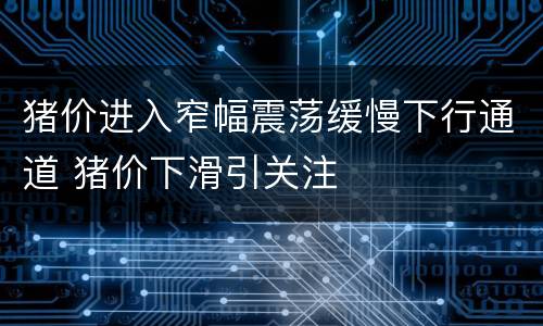 猪价进入窄幅震荡缓慢下行通道 猪价下滑引关注