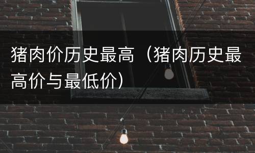 猪肉价历史最高（猪肉历史最高价与最低价）