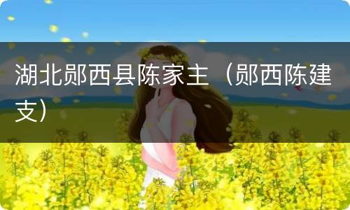 湖北郧西县陈家主（郧西陈建支）