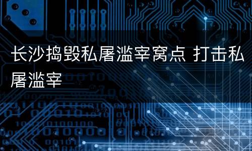 长沙捣毁私屠滥宰窝点 打击私屠滥宰