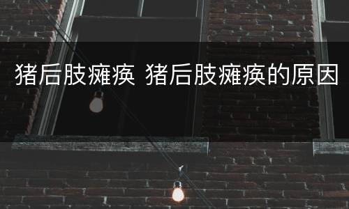 猪后肢瘫痪 猪后肢瘫痪的原因