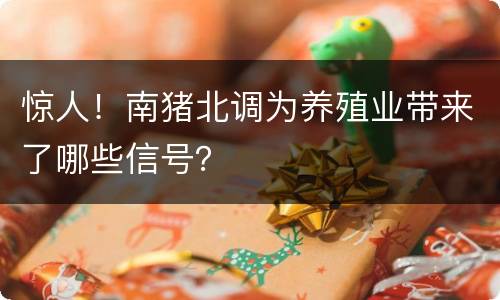惊人！南猪北调为养殖业带来了哪些信号？