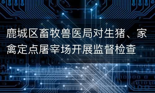 鹿城区畜牧兽医局对生猪、家禽定点屠宰场开展监督检查