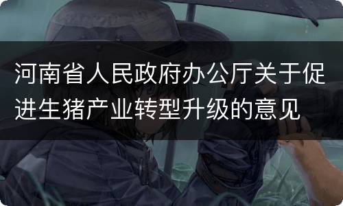河南省人民政府办公厅关于促进生猪产业转型升级的意见
