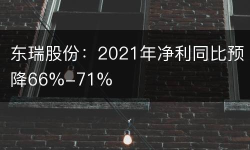 东瑞股份：2021年净利同比预降66%-71%