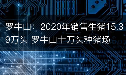 罗牛山：2020年销售生猪15.39万头 罗牛山十万头种猪场