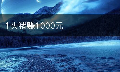 1头猪赚1000元
