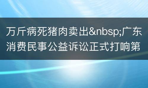 万斤病死猪肉卖出&nbsp;广东消费民事公益诉讼正式打响第一枪！