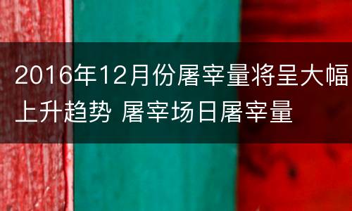 2016年12月份屠宰量将呈大幅上升趋势 屠宰场日屠宰量