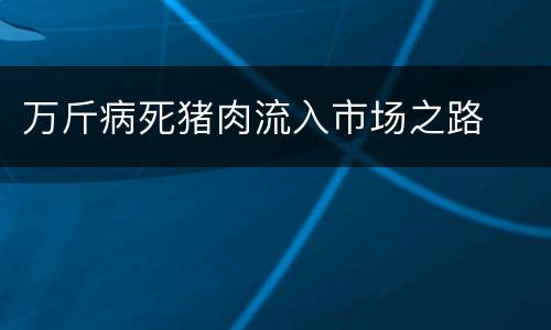 万斤病死猪肉流入市场之路