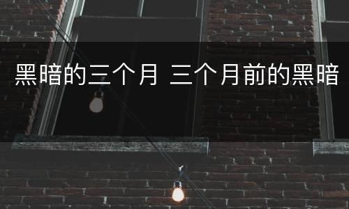 黑暗的三个月 三个月前的黑暗