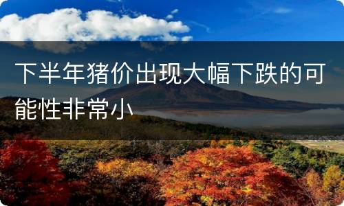 下半年猪价出现大幅下跌的可能性非常小