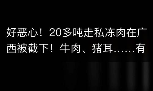 好恶心！20多吨走私冻肉在广西被截下！牛肉、猪耳……有的已经腐