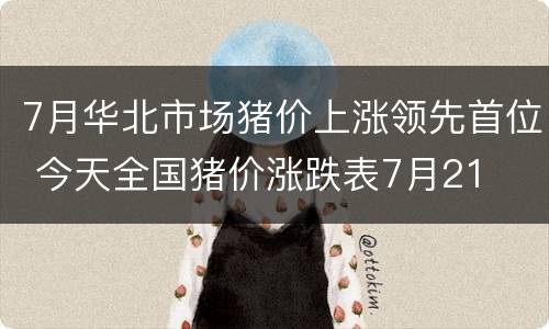 7月华北市场猪价上涨领先首位 今天全国猪价涨跌表7月21