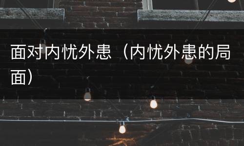 面对内忧外患（内忧外患的局面）