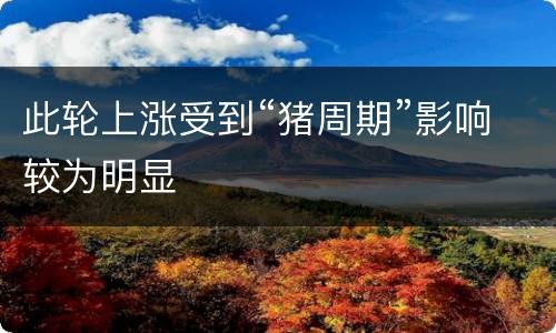 此轮上涨受到“猪周期”影响较为明显