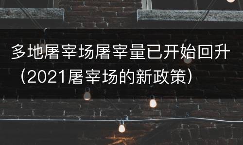 多地屠宰场屠宰量已开始回升（2021屠宰场的新政策）