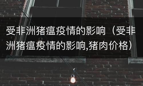 受非洲猪瘟疫情的影响（受非洲猪瘟疫情的影响,猪肉价格）