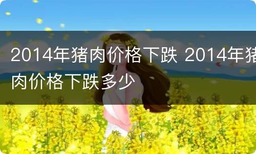 2014年猪肉价格下跌 2014年猪肉价格下跌多少