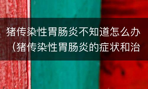 猪传染性胃肠炎不知道怎么办（猪传染性胃肠炎的症状和治疗方法）