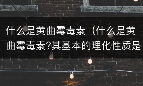 什么是黄曲霉毒素（什么是黄曲霉毒素?其基本的理化性质是什么）
